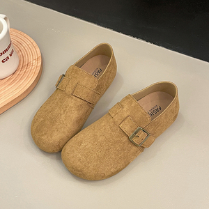 Zuecos de Ante para Mujer, con Correa Ajustable, Plantilla de Corcho, Punta Cerrada, Cómodos, Planos, Multicolores - Product Image 2