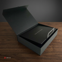 Caja de Regalo para Documentos, Estilo Carpeta, Negra, Biodegradable y Ecológica, Empaque de Presentación Elegante y Profesional