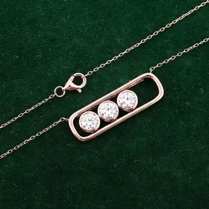 Kabel kette Custom Moissan ite Anhänger 14 Karat Roségold Pässe Diamant Tester für Halskette Mädchen Geschenk