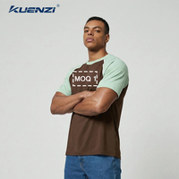T-shirts pour hommes Kuenzi 260 GSM 100% coton, logo personnalisé, coupe oversize, épaules dénudées, manches courtes, style gaufré uni, style chinois