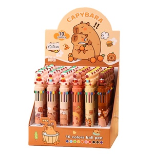 ปากกาคาปิบาราการ์ตูน DHF1209 ขายดี 11 แบบ หลากสีสัน น่ารัก เหมาะสำหรับฮาโลวีน คริสต์มาส ปากกา 10 สี น้ำหมึกสีกลาง อุปกรณ์เครื่องเขียน - Product Image 1