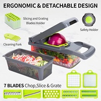 Groente Chopper 10-In-1 Mandoline Slicer Ui Chopper Slicer Dicer Ei Separator Met Container Voor Keuken