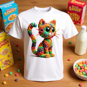Camiseta Cat hecha completamente con diseño de Fruit Loops - Product Image 3