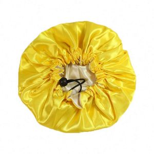 Bonnet pour enfants en satin naturel réglable pour bébé, double couche, idéal pour dormir la nuit - Product Image 2
