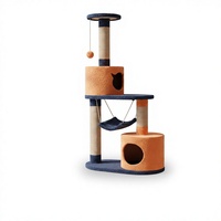 Yüksek Kaliteli Amistar 3 Katlı İç Mekan Kedi Ağacı, Kedi ve Yavrular İçin Güvenli ve Dayanıklı 140cm Karton Yeni!! !