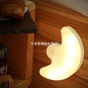 Moon Shape <b>Led</b> <b>Night</b> <b>Light</b> Warm White Sensor Control Battery Powered For Home Stairs Bedroom - Product Image 4