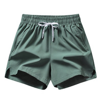Shorts de sport décontractés pour hommes en nylon respirant, anti-plis, avec poches et cordon de serrage, séchage rapide