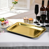 XUELI Plateaux carrés en plastique laminé or Plateaux de service durables pour l'affichage des aliments Banquet Restauration Vente au détail et usage domestique