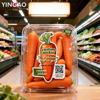 Étiquette personnalisée pour légumes en rouleau, autocollant rond en vinyle pour tomates, carottes, brocolis, supermarché, épicerie, sacs de produits frais, emballage, logo
