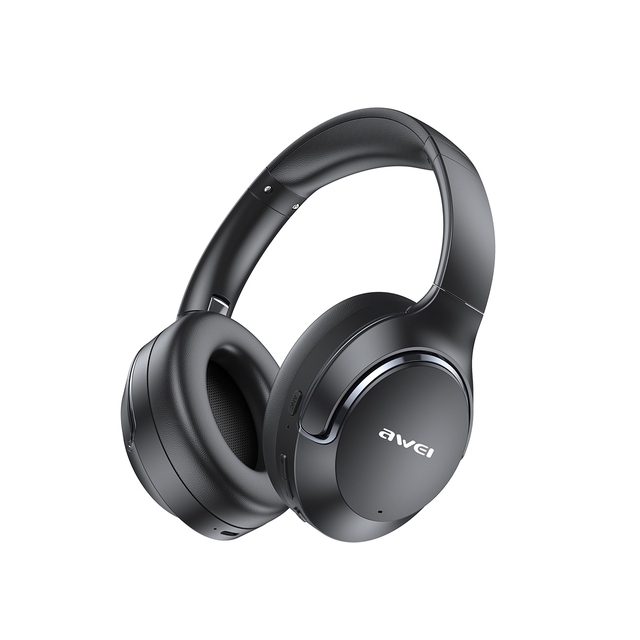 For Awei AT2 Over-Ear Wireless Headset Deep Bass Stereo Earphones with AAC Microphone Sports Travel Noise-canceling Headphones