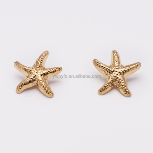 May Với Xử Lý Kỳ Nghỉ Chic Sao Vàng Nút Thủ Công Sao Biển Vỏ Kim Loại Nút Áo Sơ Mi Cardigan Áo Len DIY Trang Trí Nút - Product Image 2