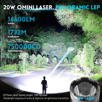 Lampe torche tactique laser LEP haute puissance la plus récente 20W Blanc IP68 Alliage d'aluminium Camping Extérieur Rechargeable Lampe torche LEP