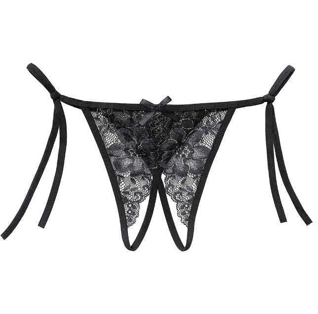 女士丁字裤开裆内裤,带珍珠丁字裤