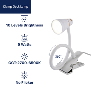 Đèn kẹp LED USB hiện đại, vận chuyển nhanh, thiết kế đơn giản, dùng cho khách sạn, học tập, nhà ở, bàn làm móng, bàn học, đèn đọc sách. - Product Image 6
