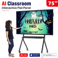 Tableau blanc interactif intelligent 4K UHD, écran tactile LCD, panneau d'affichage numérique, tableau intelligent pour l'enseignement en classe et l'éducation