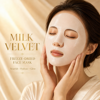 Masque en velours de lait lyophilisé activé par l'eau, hydratation intense, masque éclaircissant, acide hyaluronique, centella, nid d'oiseau, peptide de soja