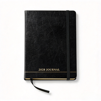 Journal de luxe 2028 personnalisé A5, couverture rigide en cuir PU, agenda annuel, marque-page en ruban, cadeau
