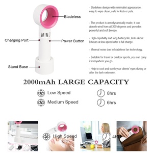 Ventilateur de plafond portable USB Pinky leem, ventilateur de table, batterie rechargeable, refroidissement d'air portable, mini ventilateur USB - Product Image 5