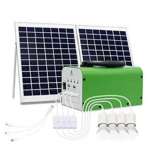 Mini centrale électrique à panneau solaire portable avec éclairage LED Source complète de batterie pour système solaire domestique hors réseau