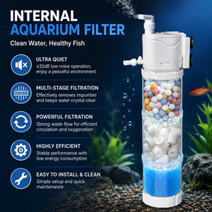 Bomba de Filtro Silenciosa de Plástico para Acuario, Filtro Sumergible para Pecera con Doble Esponja y Barra de Pulverización, Ecológico para Betta y Camarones - Product Image 5