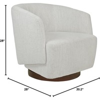 Chaise d'Appoint Pivotante Ivoire Moderne, Fauteuil en Tissu Performance avec Base en Bois pour le Salon, la Chambre ou le Coin Lecture