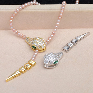 สร้อยคอเงินแท้ S925 อุปกรณ์ DIY ตัวล็อคแบบงูเปล่า สำหรับใส่ลูกปัด 6-8 เม็ด สำหรับจี้มุกและชาร์ม ปี 5804 - Product Image 2