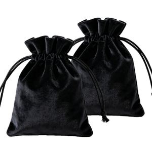 5*7cm Luxury <b>Black</b> Velvet Drawstring Cosmetic Dust Bags Velour Gift Packaging Pouches Customizable Logo Recyclable <b>Lipsticks</b> - Product Image 1