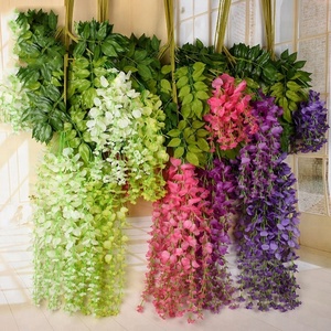 Guirnaldas de Flores Artificiales Decorativas Coloridas para Pared Verde, Decoración de Pared para Bodas, Guirnalda de Flores Colgante para Pared - Product Image 1