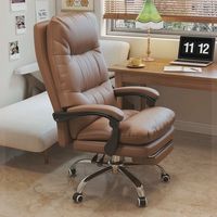 Chaise de bureau exécutive ergonomique moderne en cuir PU, hauteur réglable, repose-pieds, soutien lombaire, base en nylon, utilisation hospitalière, saine