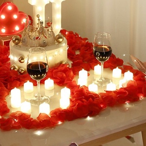 Bougies chauffe-plat <span class=keywords><strong>LED</strong></span> multicolores sans flamme à piles Noël Mariage Décoration intérieure Bougies de Saint-Valentin - Product Image 4