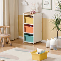 Armoire de rangement pour jouets de chambre d'enfant, armoire à tiroirs multiples avec panier en plastique coloré pour la crèche ou la salle de classe