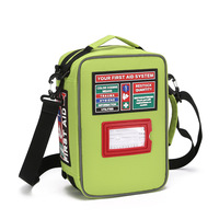 Trousse de premiers secours d'urgence premium avec bandoulière, équipement de camping automobile, compartiments étiquetés, kit de survie pour les essentiels domestiques