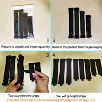 Sangle de rangement double face auto-adhésive en nylon 100 % écologique et robuste pour chaussures, sacs et vêtements
