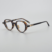 Nouveauté Gentleman rétro unisexe acétate ovale lunettes optiques noir tortue épaisse italie mode carré acétate cadre 2023