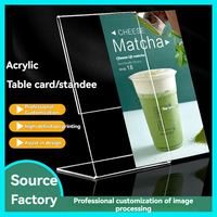 Support de Table en Acrylique en Forme de L, Panneau de Table Transparent Horizontal A4, Panneau de Menu, Étiquette de Prix pour Supermarché, Présentoir de Bureau, Panneau d'Affichage