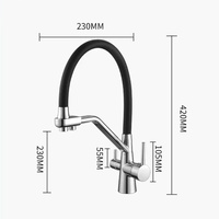 Robinet moderne sans plomb en acier inoxydable 304, flexible, à poser sur le plan, à 2 poignées, avec cartouche céramique, électroplaqué, col de cygne, eau chaude et froide