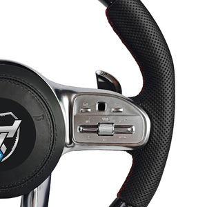 Volant modifié en fibre de carbone avec étiquette rouge pour Mercedes Benz A GLA B GLB C GLC E GLE CLS ZC-809-T123-F - Product Image 5