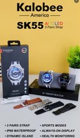 Nuevo Reloj Inteligente SK55 con Pantalla AMOLED Android, 3 Pares de Correas, Llamadas por BT, Pantalla Siempre Encendida, Dynamic Island, Salud, Resistente al Agua IP68