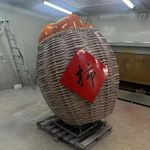 ประติมากรรมผลไม้ลูกพลับทำจากไฟเบอร์กลาส สำหรับตกแต่งภูมิทัศน์ภายนอกอาคาร ตั้งพื้น ทำด้วยมือ รูปทรงไม่สม่ำเสมอ - Product Image 2