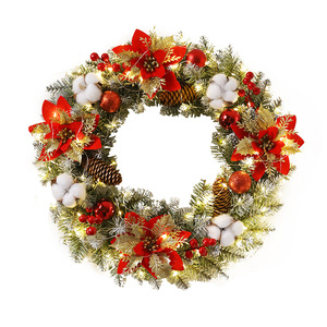 Guirlande <span class=keywords><strong>de</strong></span> <span class=keywords><strong>Noël</strong></span> pré-éclairée <span class=keywords><strong>de</strong></span> 40 à 60 cm avec lumières LED blanc chaud, décoration <span class=keywords><strong>de</strong></span> <span class=keywords><strong>Noël</strong></span> <span class=keywords><strong>lumineuse</strong></span> pour cheminée - Product Image 1