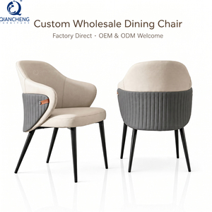 Chaises de Restaurant Rétro en PU QIANCHENG Vente en Gros, <span class=keywords><strong>Chaise</strong></span> de Table de Salle à Manger en Cuir Moderne Style Victorien OEM - Product Image 1