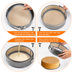 Forro de Silicona para Molde Desmontable de 9 Pulgadas, Evita que el Pastel se Puedra Adherir al Fondo y a los Lados, Tapete de Silicona para Hornear para Molde de Pastel de Queso - Product Image 6