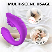 TMM Fernbedienungsfähiger U-förmiger Tragbarer Slip-Vibrator aus Silikon G-Punkt & Klitoris-Stimulator für Paare Sexspielzeug