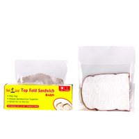 Sacs à collation pliables portables en LDPE transparent personnalisés, sacs de conservation de qualité alimentaire, sacs à sandwich réutilisables hermétiques