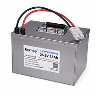 Paket Baterai Lithium LiFePO4 25.6V 18Ah 460Wh Baja Tahan Karat untuk Robot AGV Kursi Roda Elektrik Mesin Pembersih Lantai Skuter