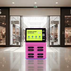 Station de location de chargeurs portables commerciaux partagés, 8 emplacements, écran tactile, borne de recharge avec système de paiement - Product Image 1