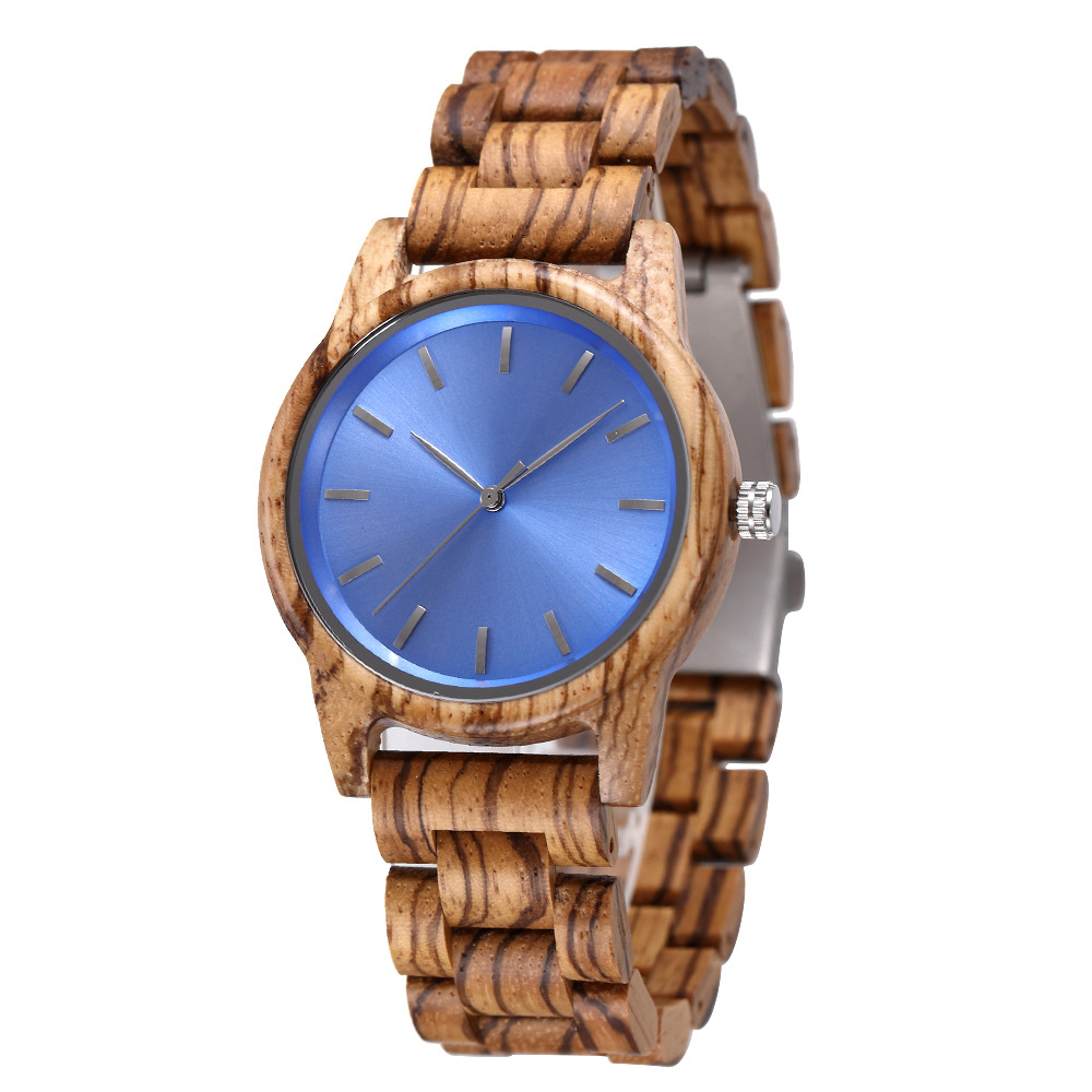 Men's zebra wood blue face