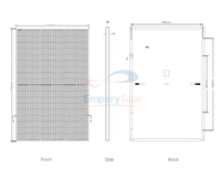 Panneau solaire Empery 415W, efficacité 21,25%, cadre en alliage d'aluminium anodisé noir pour système de supports de montage photovoltaïque