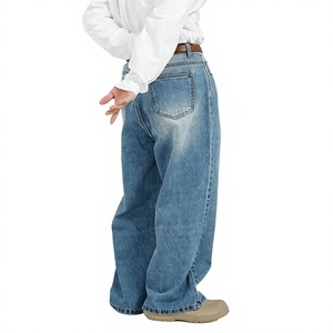 Jeans de Mezclilla para Hombre, Estilo Vintage Retro, Lavados, Rotos, Corte Regular, Transpirables, para Otoño/Verano, Precio Bajo, Venta al Por Mayor, Logotipo Personalizado - Product Image 1