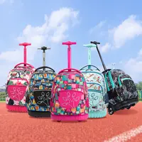 المهنية حقيبة ترولي للأطفال مع بعجلات مختلف الأزياء حقيبة مدرسية الأطفال حقيبة ظهر مزودة بعربة تروللي